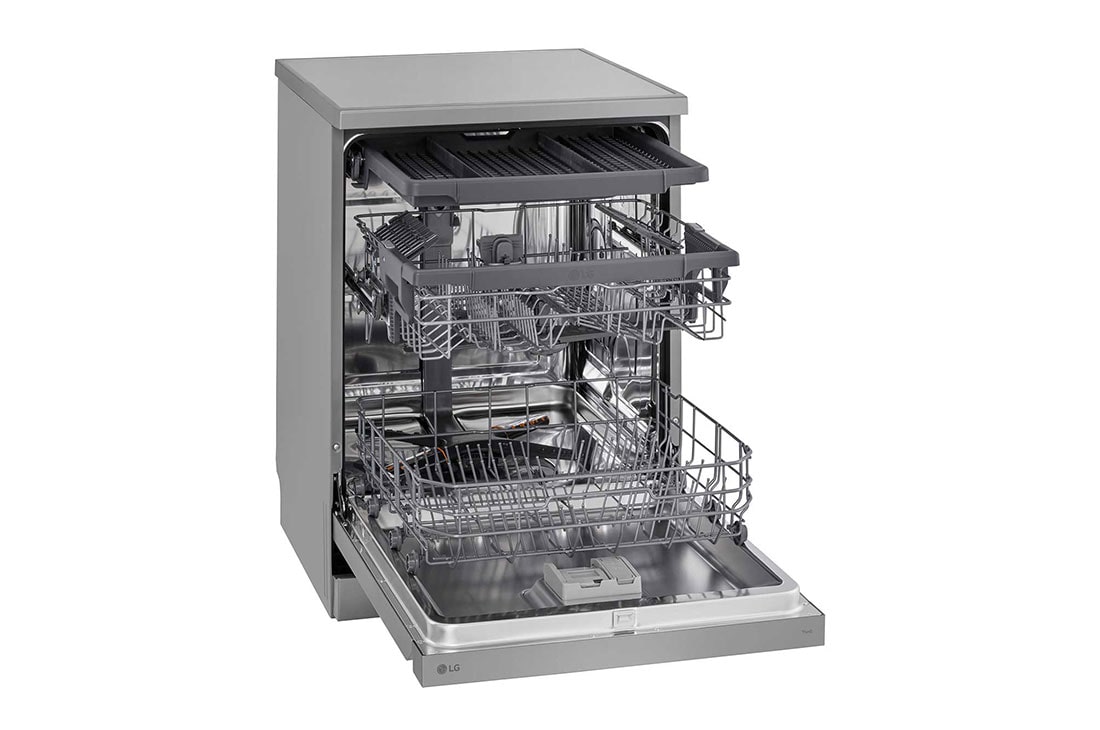LG 14 Place Setting QuadWash™ Dishwasher, Platinum Silver, Easy Rack Plus, Turbo Cycle, right side view, DFC513FV, thumbnail 8