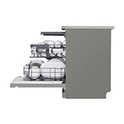 LG 14 Place Setting QuadWash™ Dishwasher, Platinum Silver, Easy Rack Plus, Turbo Cycle, side view with dish adjustable, DFC513FV, thumbnail 6