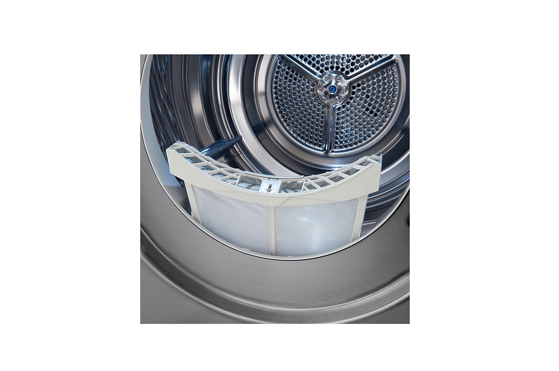 LG Sensor Dryer 9kg, Dual Inverter, Silver, Drum Filter Detail view, RC90V9EV2W, thumbnail 8