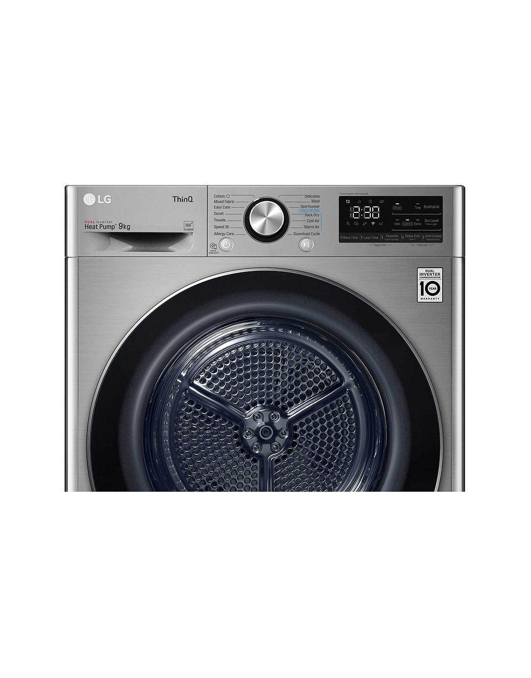 LG Clothes Dryer 9kg, Dual Inverter, Silver, RC90V9EV2W, RC90V9EV2W