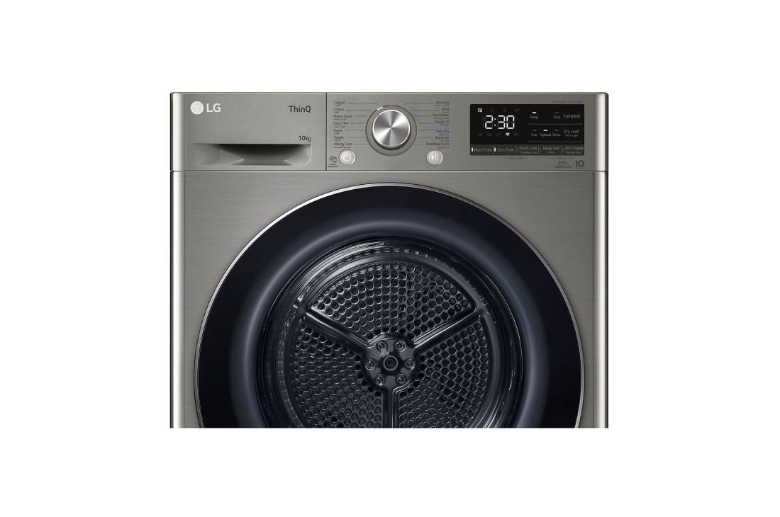 LG 2024 LG Dual Inverter Dryer, Sensor Dry, Allergy Care, Drum Care, ThinQ (Wi-Fi) Platinum Color, display view, RH10V9PV2W, thumbnail 8