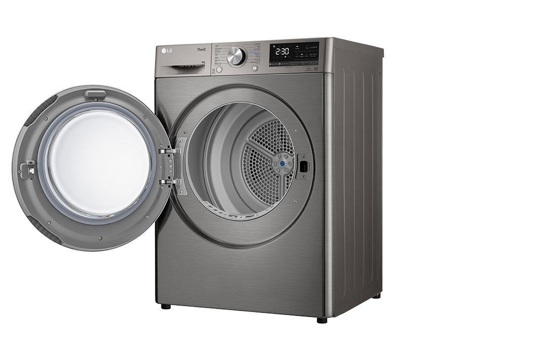 LG Energy Saving Heat Pump Clothes Dryer, 9kg, 2024, Left-View-Door-Open, RH90V5PVTN, thumbnail 8