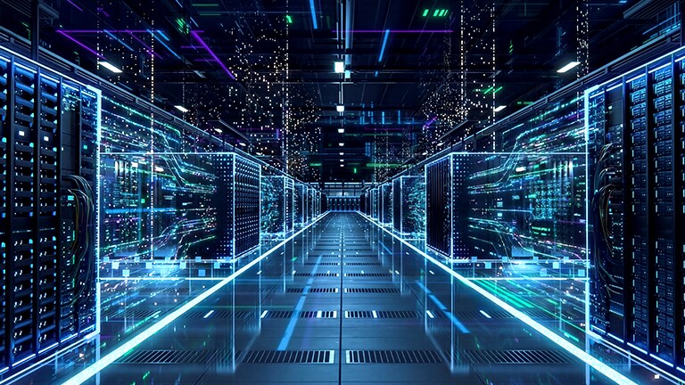 An image showing inside the data center and how the system works.