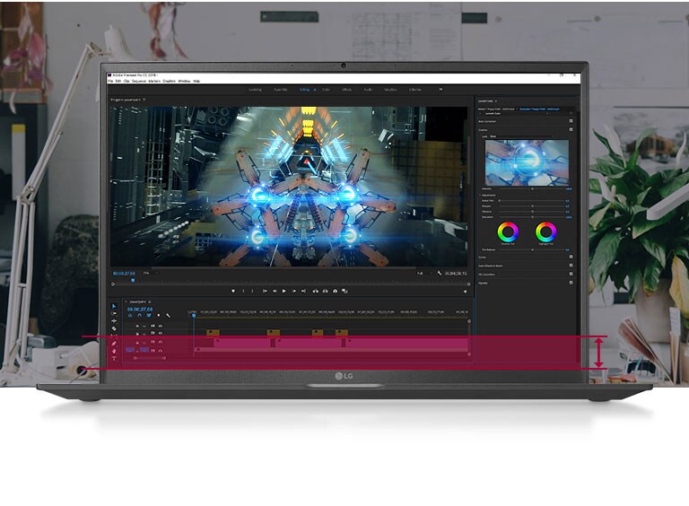 16:10 Large Screen allowing you to see more information without having to scroll down when editing videos.