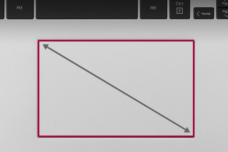 Widened 16:10 Touch Pad matching the ratio of the display