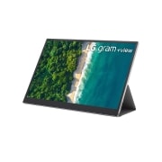 LG 16 Inch Laptop Gram +View - Portable Monitor, -30 degree side view, 16MQ70, thumbnail 7