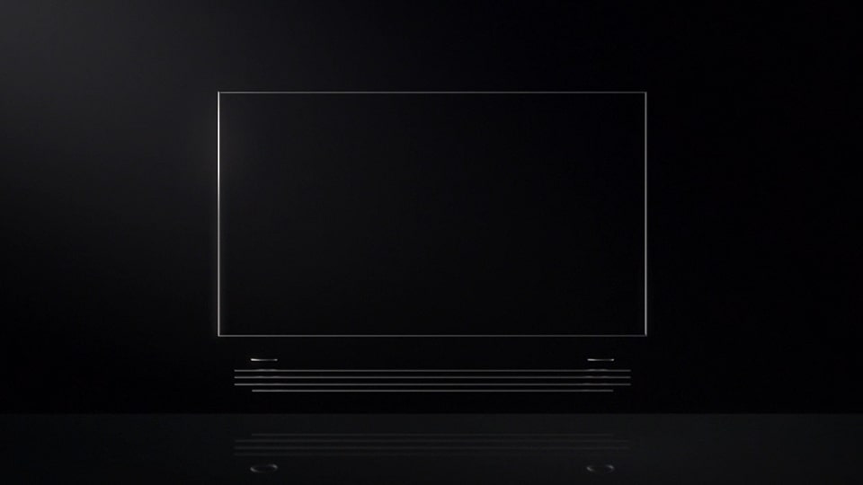 Thin silver color outline that indicates product appearance of LG SIGNATURE OLED TV W.