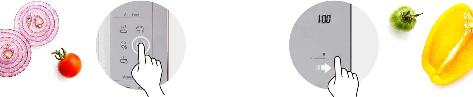 Image of pressing a menu button.