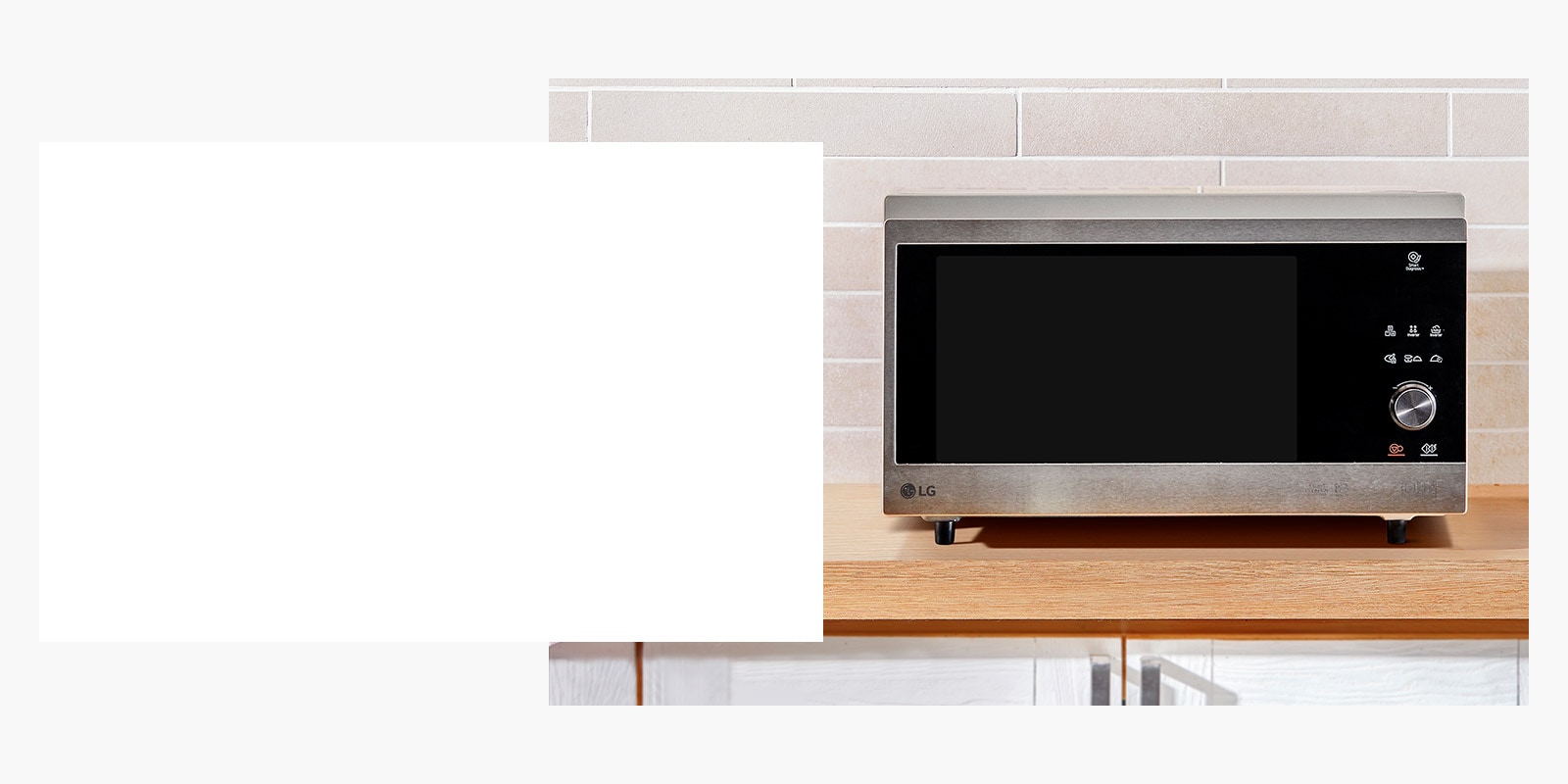 A front view of a microwave oven heating a pie