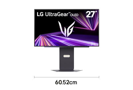 Single 27 inch QHD gaming monitor setup with 480 Hz refresh rate for competitive gameplay with 60.52 cm desk width