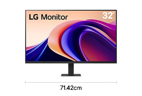 Single 32 inch QHD monitor setup for professional office workflow with 71.42 cm desk width