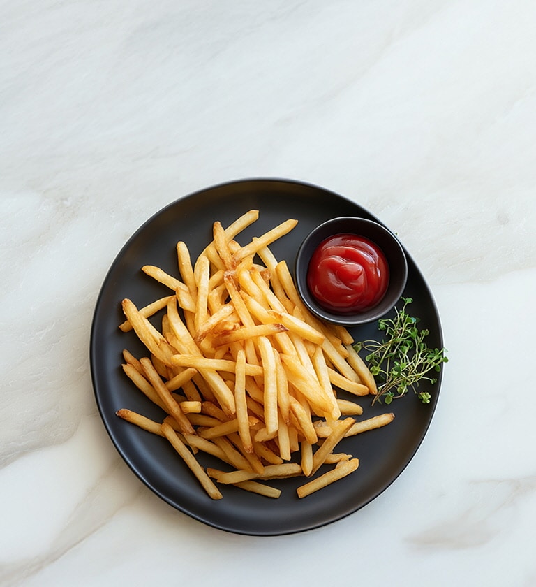 AI-generated image of a Frozen french fries dish.