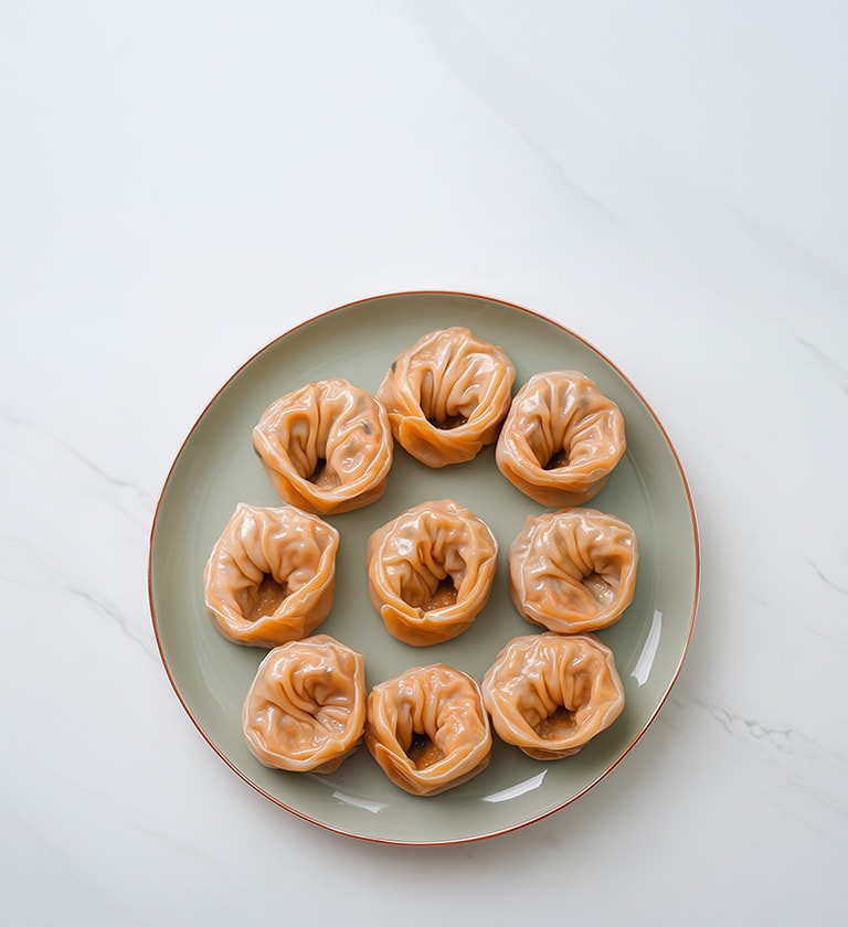 AI-generated image of a Kimchi Mandu dish.