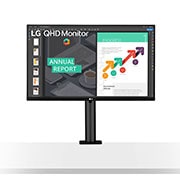 LG 27 Inch QHD IPS Ergo Monitor with AMD FreeSync™, LG 27'' QHD Ergo IPS Monitor with USB Type-C™, Front View Monitor Arm On The Right, 27QN880-B, 27QN880-B, thumbnail 1