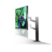 LG 27 Inch UltraGear™ Nano IPS 1ms (GtG) Ergo Gaming Monitor, 144Hz Refresh Rate, Ergonomic Stand, side view of monitor height moving downward, 27GN880-B, thumbnail 4
