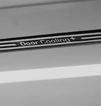Close up view of door cooling air duct in an lg multi door refrigerator.