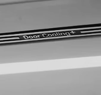 Close up view of door cooling air duct in an lg multi door refrigerator.