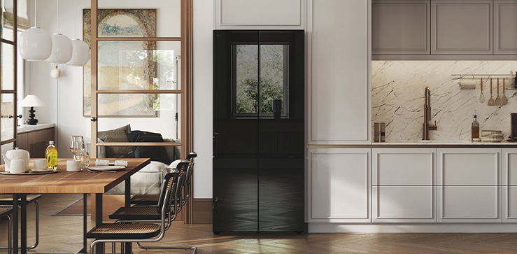 LG multi door fridges with black mirrored doors to complement even the most stylish kitchen spaces.