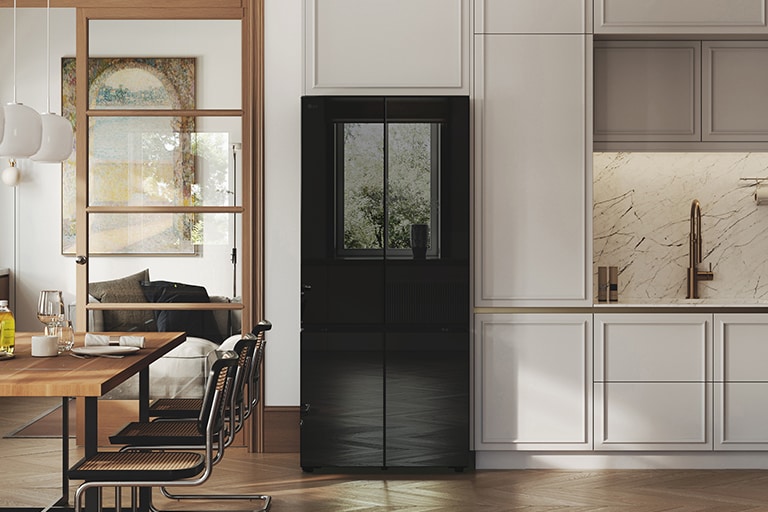 LG multi door fridges with black mirrored doors to complement even the most stylish kitchen spaces.