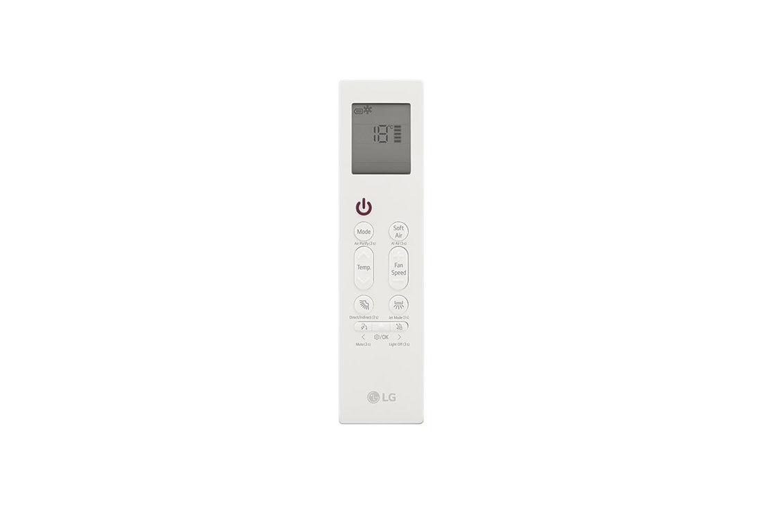 LG DUALCOOL AI 1.5 Ton Split Air Conditioner with Dual Vane, Humidity Control, Soft Air and Energy Saving - Only in Georgia and Armenia, LG air conditioner remote control with display and buttons, DA18CEH, thumbnail 15
