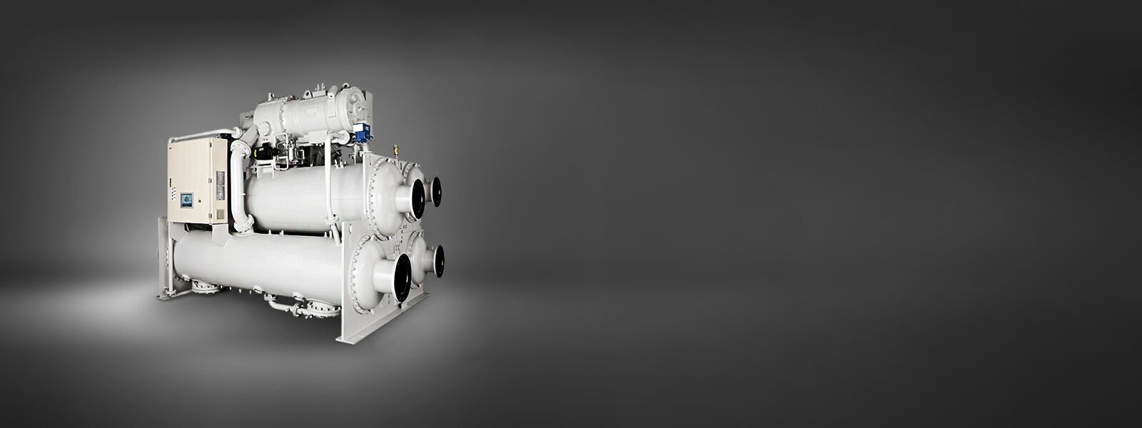 LG Modular Chiller, rendered in a grey tone and composed of circular and rectangular shapes, is displayed.