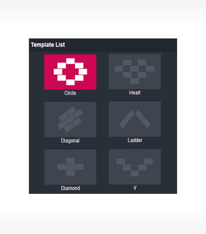 Screen image of when selecting a template in SuperSign Media editor