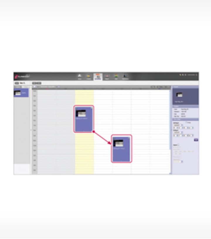 The SuperSign Simple Editor scheduling screen
