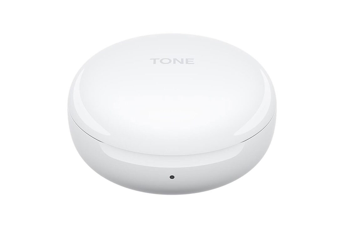 LG Tone Free FN6 True Wireless White Earbuds, A 45 degrees angle of a closed cradle, HBS-FN6, thumbnail 5