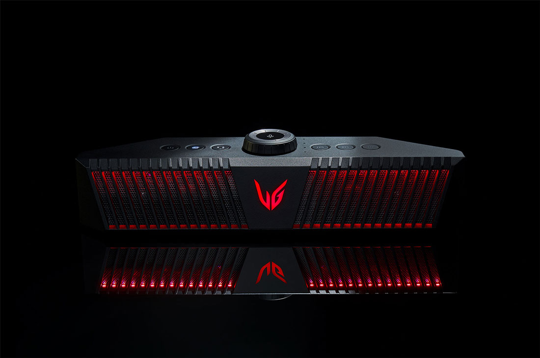 LG UltraGear Gaming Speaker, 45 degree side view, GP9, thumbnail 2