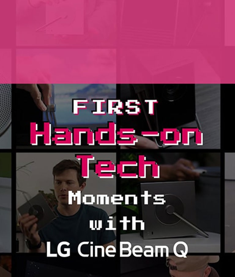 This video features influencers presenting the CineBeam Q as a must-have home tech device.	
