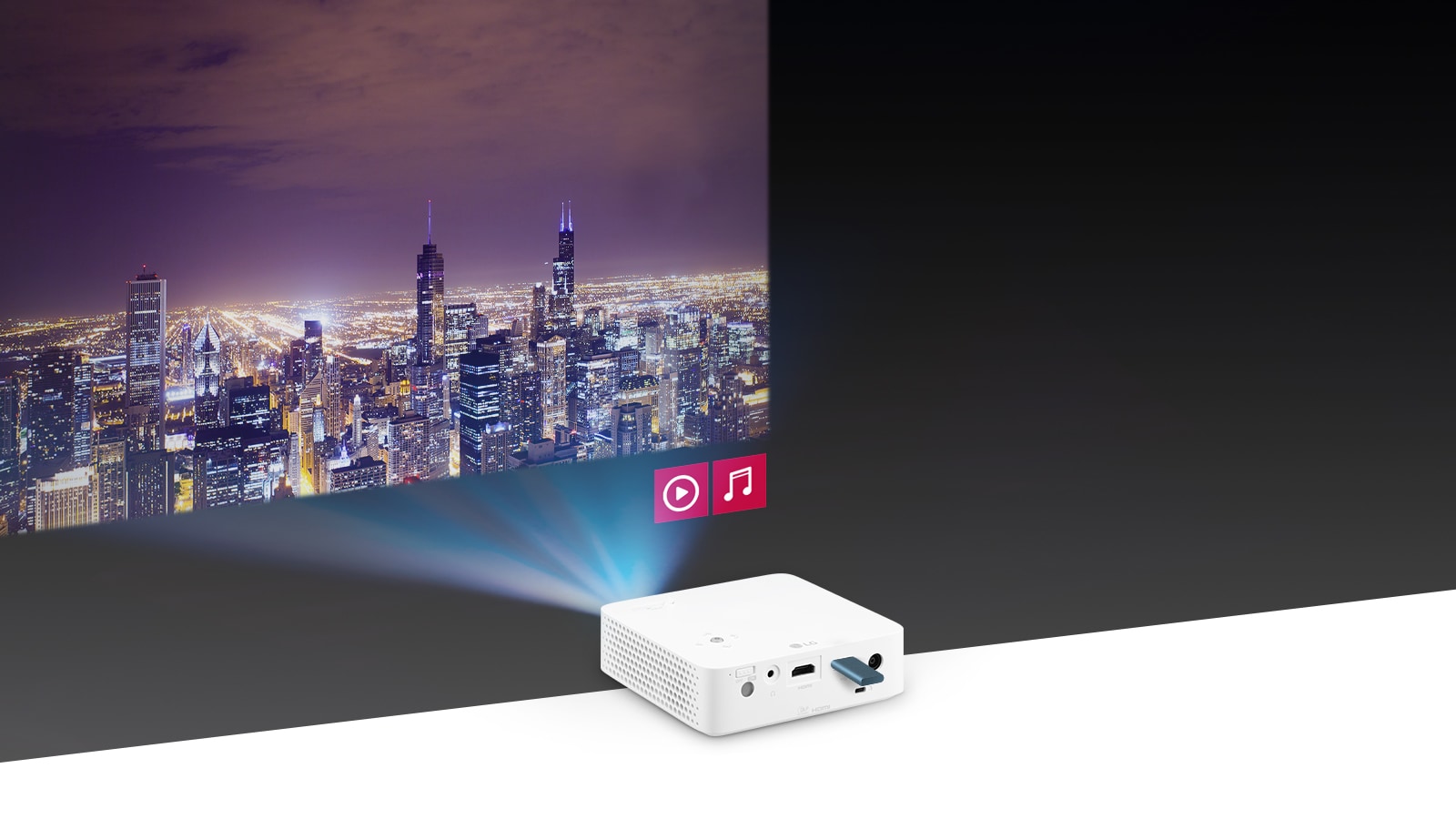 Vidéoprojecteur LG PH30N Rechargeable LED DLP Résolution HD 250 Lumen  SODIEXP01D - Sodishop