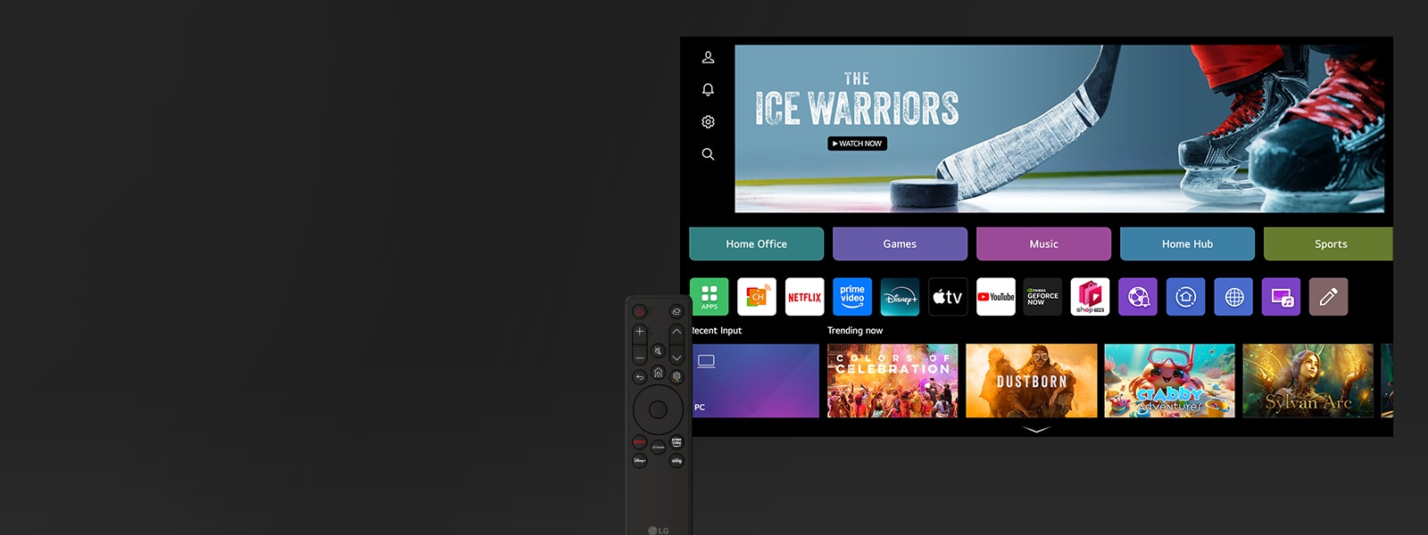 LG TV displaying webOS screen	