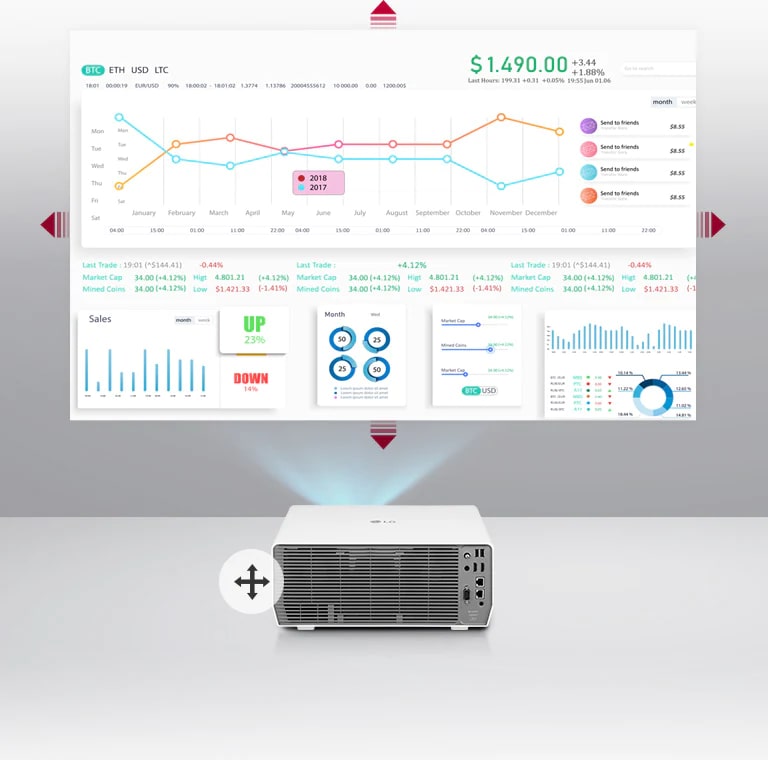 Projector supporting vertical and horizontal lens shift