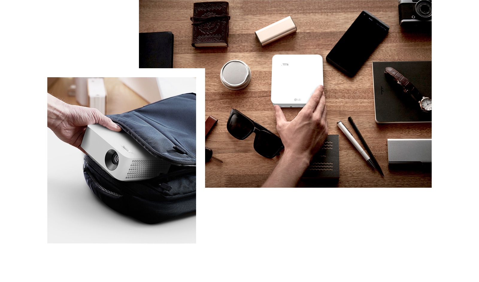 The projector is designed for One-hand Grip.