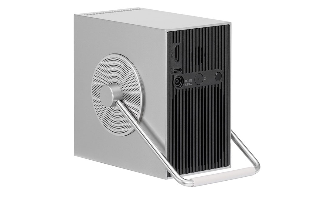 LG 2024 LG CineBeam Q Small 4K UHD Projector, HU710PB, +45 degree rear view, HU710PB, thumbnail 3