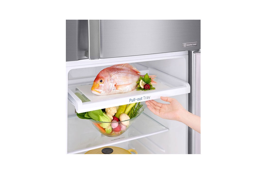 LG Top Mount Freezer, Platinum Silver, Inverter Linear Compressor, DoorCooling<sup>+</sup>™, Multi Air Flow, GR-C432RLCN, thumbnail 4