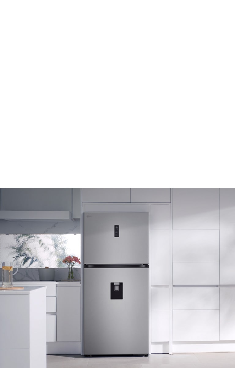 LG refrigerator with Smart Fresh Air technology that optimizes cooling based on usage patterns to improve energy efficiency.