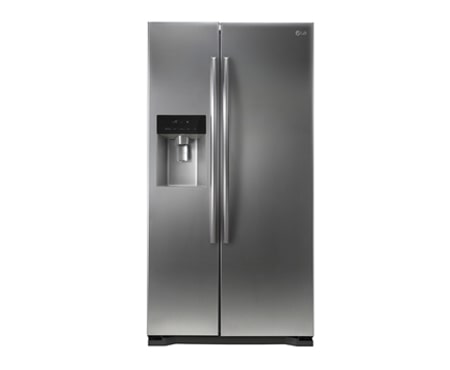 LG Side-by-Side Shiny STEEL FRIDGE WITH NON-PLUMBED WATER AND ICE DISPENSER, GC-L237GLYV, thumbnail 1