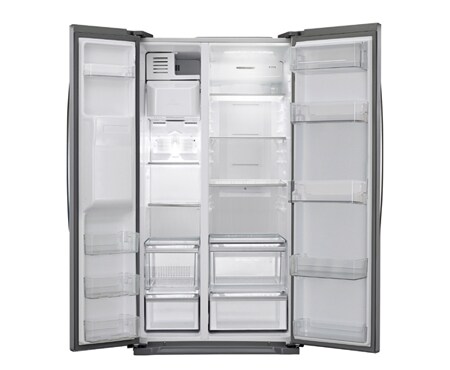 LG Side-by-Side Shiny STEEL FRIDGE WITH NON-PLUMBED WATER AND ICE DISPENSER, GC-L237GLYV, thumbnail 2