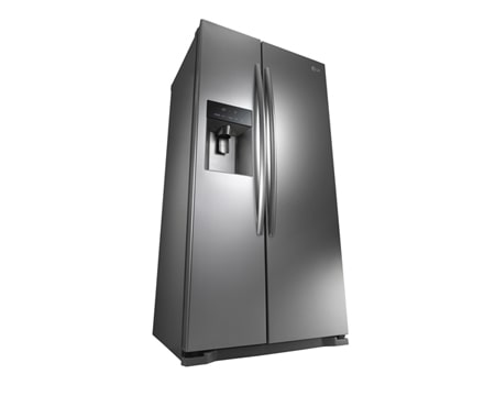 LG Side-by-Side Shiny STEEL FRIDGE WITH NON-PLUMBED WATER AND ICE DISPENSER, GC-L237GLYV, thumbnail 4