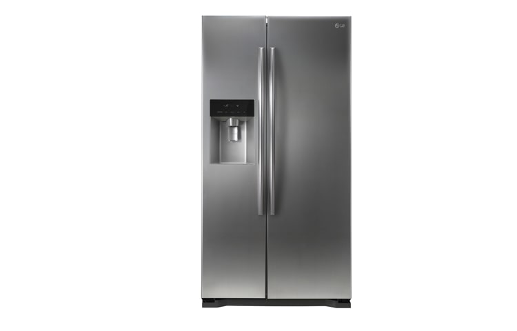 LG Side-by-Side Shiny STEEL FRIDGE WITH NON-PLUMBED WATER AND ICE DISPENSER, GC-L237GLYV