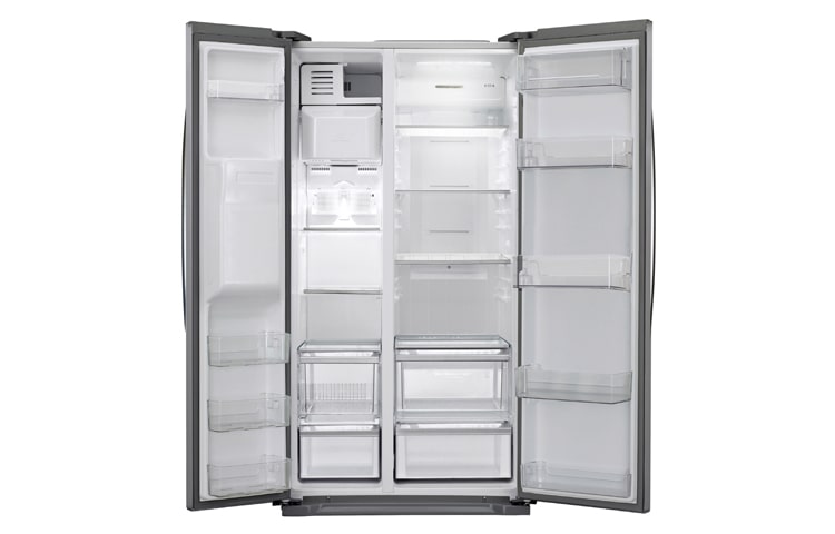 LG Side-by-Side Shiny STEEL FRIDGE WITH NON-PLUMBED WATER AND ICE DISPENSER, GC-L237GLYV, thumbnail 2