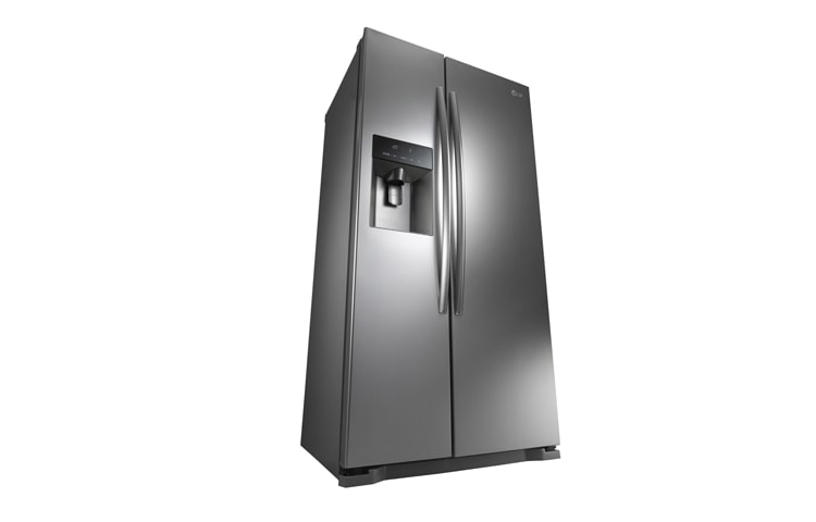 LG Side-by-Side Shiny STEEL FRIDGE WITH NON-PLUMBED WATER AND ICE DISPENSER, GC-L237GLYV, thumbnail 4