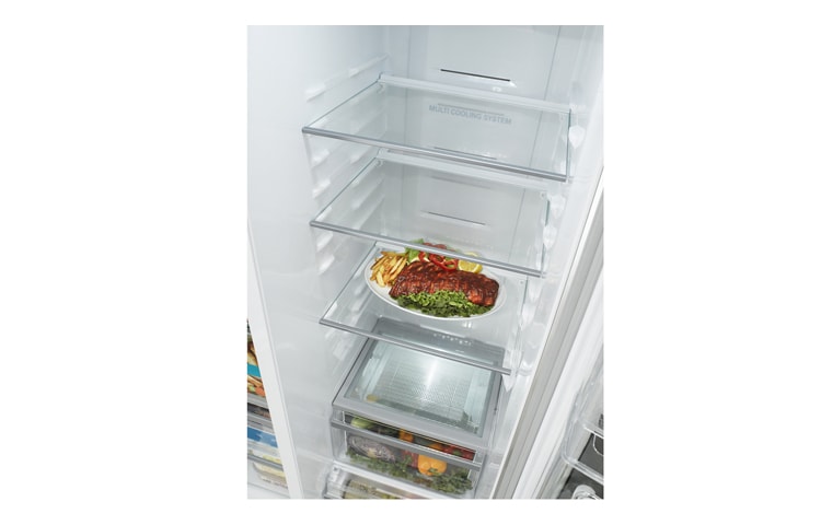 LG Side-by-Side Shiny STEEL Refrigerator, GR-B227GLQV, thumbnail 3