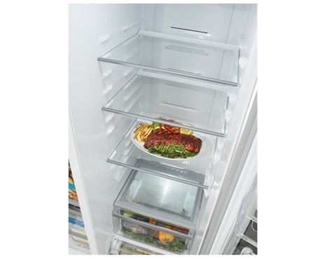 LG جنبا إلى جنب لامعة باقة الزهور الأبيض الثلاجة مع موزع ماء وثلج دون سباكة, GR-L227GPYV, thumbnail 3