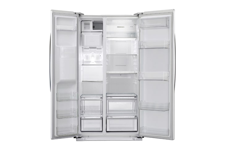 LG جنبا إلى جنب لامعة باقة الزهور الأبيض الثلاجة مع موزع ماء وثلج دون سباكة, GR-L227GPYV, thumbnail 2