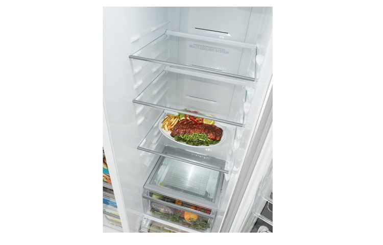 LG جنبا إلى جنب لامعة باقة الزهور الأبيض الثلاجة مع موزع ماء وثلج دون سباكة, GR-L227GPYV, thumbnail 3