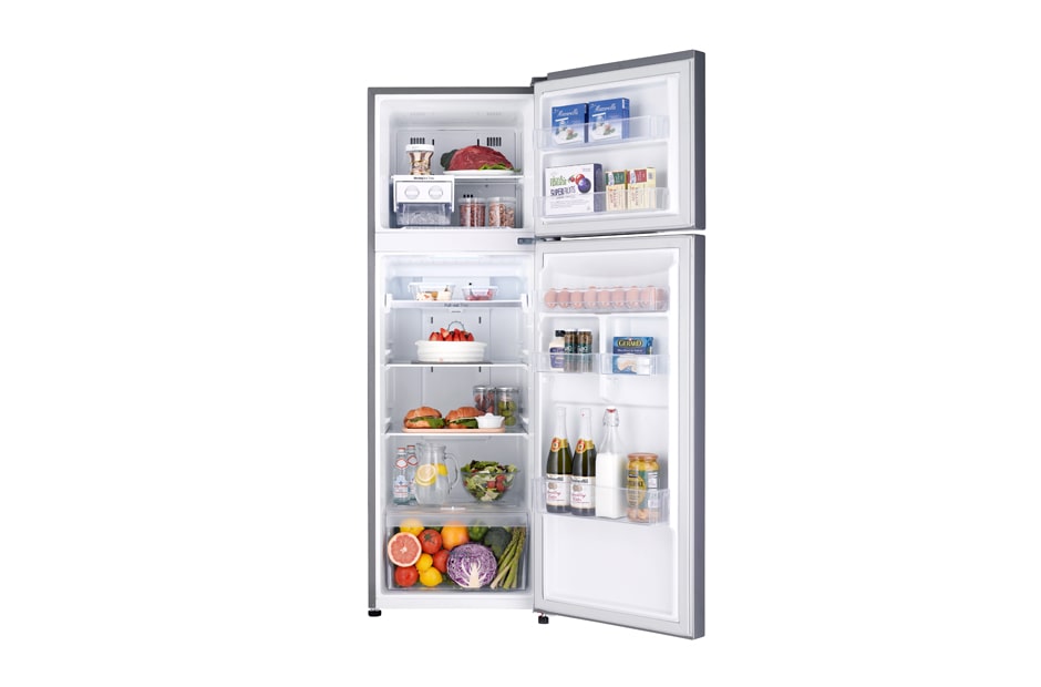 LG Shiny steel Top Freezer Refrigerator with a wave design pocket , GN-B332SLCL, thumbnail 5