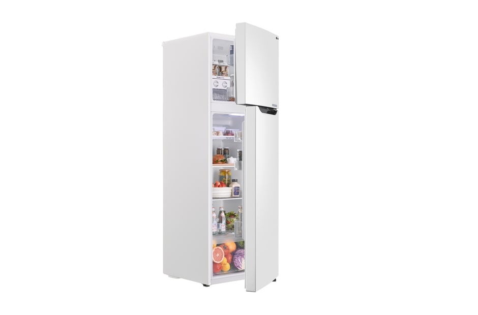 LG SUPER WHITE TOP FREEZER REFRIGERATOR WITH A WAVE DESIGN POCKET, GR-B302SQHL, thumbnail 3
