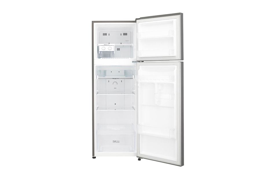 LG Shiny steel Top Freezer Refrigerator with a wave design pocket , GR-B302SLHL, thumbnail 4